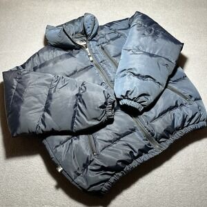First Down Mens Blue Puffer Coat Size XL Long‎ Warm Winter Duck Feathers